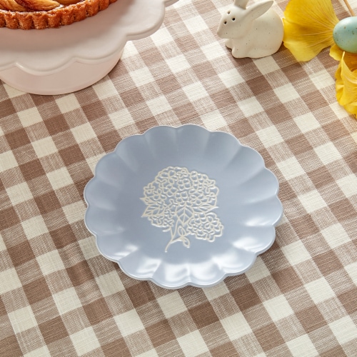 SDS for HD Designs Scalloped Dessert Plate – Hydrangea Perspective: right
