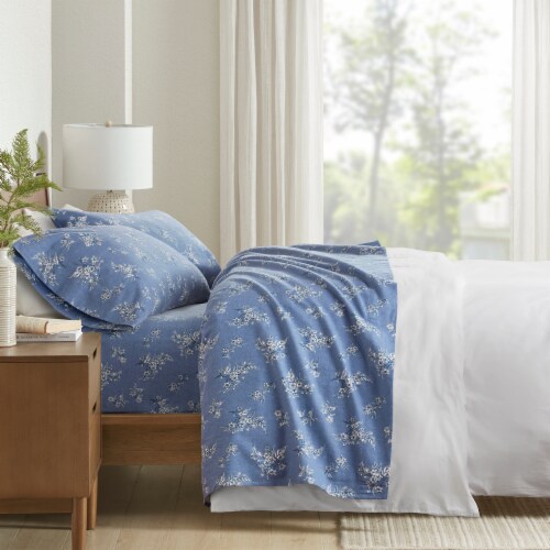 HD Cozy Soft Cotton Flannel Sheet Set King - 4 pack Blossoms Perspective: right