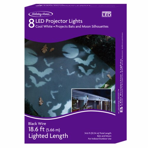 Holiday Home® 8 ct LED Cool White Ghost and Bat Halloween Projector Lights Perspective: right