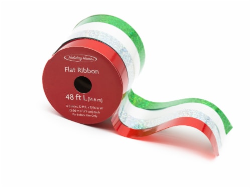 Holiday Home® 48' Oh What Fun Flat/Curl Ribbon Pack - Green/Red/White Perspective: right