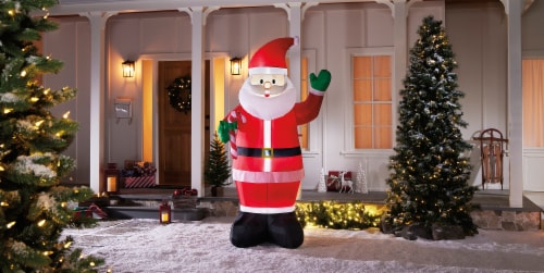 Holiday Home Inflatable Santa Claus Perspective: right