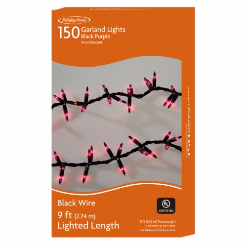 Holiday Home® 9' Black Purple Halloween Garland Lights 150 ct Perspective: right