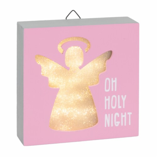 Holiday Home LED Angel Block Table Sign Perspective: right