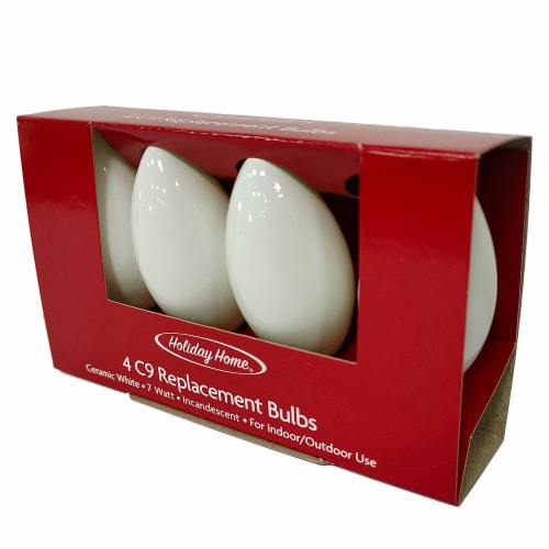 Holiday Home C9 Replacement Bulbs White 4 pk Christmas Decorations Perspective: right