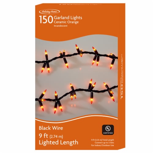 Holiday Home® 9' Orange Ceramic Halloween Garland Lights 150 ct Perspective: right
