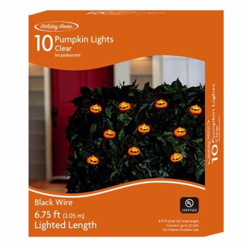 Holiday Home® 10 ct Incandescent Jack O' Latern Halloween Black Wire Lights Perspective: right