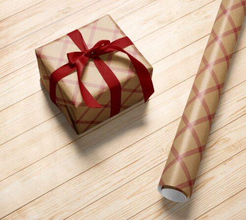 Holiday Home 30 Inch Cass Plaid Gift Wrap Perspective: right