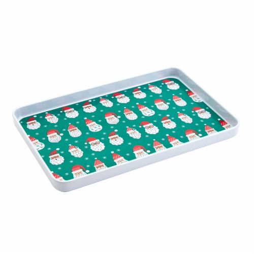 Two-Piece Melamine Holiday Tray Set Perspective: right