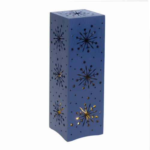 Holiday Home LED Wooden Cutout Lantern - Blue Perspective: right