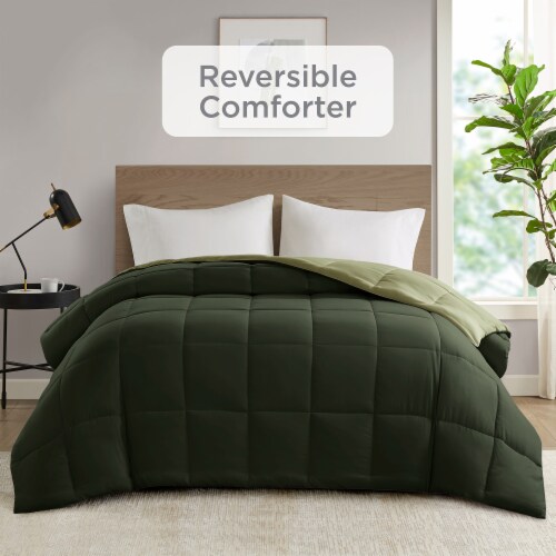 Everday Living® Reversible Down Alternative Comforter - Green Perspective: right