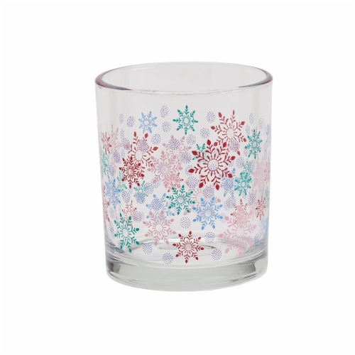 Holiday Home Snowflake and Green Tint Drinking Cup Perspective: right