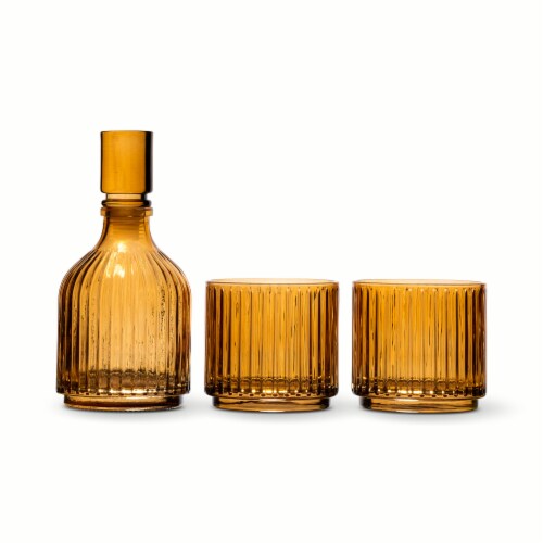 SDS for HD Designs Ribbed Glass Decanter Set - Amber Perspective: right