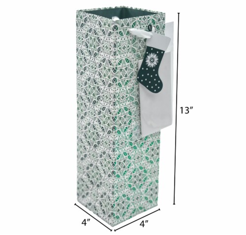 Holiday Home® Wine Bag Green Geo Perspective: right