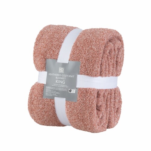 HD Designs® Heathered Cozy Knit Blanket - Pink Perspective: right
