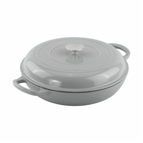 Dash of That® Braisier with Lid Enameled Cast Iron - Gray Perspective: right