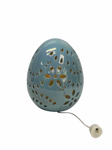 Holiday Home Easter Light Up Iridescent Blue Egg Perspective: right