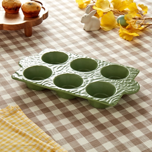 Sewing Down South 6 Cavity Stoneware Muffin Pan Perspective: right