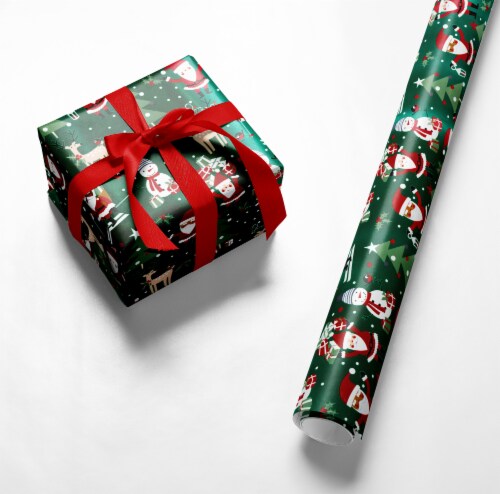 Holiday Home 30 In x 6 Ft Merry Friends Gift Wrap Roll Perspective: right