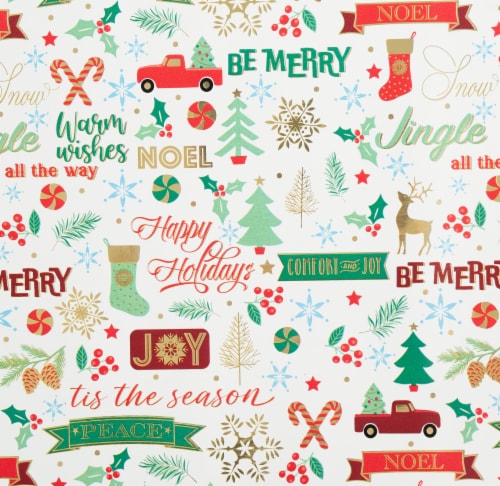 Holiday Home® 40 In x 9 Ft  All the Things Gift Wrap Roll Perspective: right