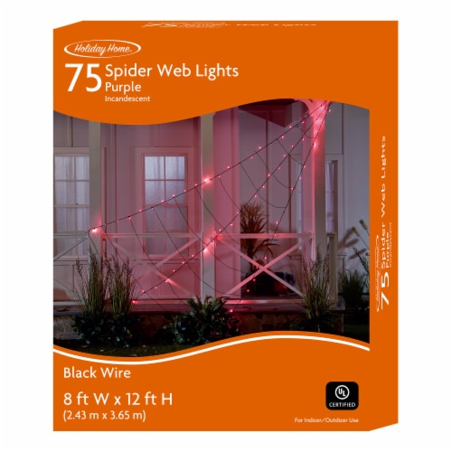 Holiday Home 75 ct Giant Purple Halloween Web Lights Perspective: right