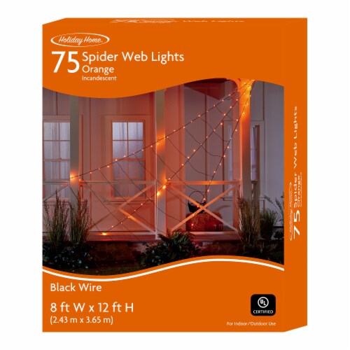 Holiday Home® 75 ct Giant Orange Halloween Web Lights Perspective: right