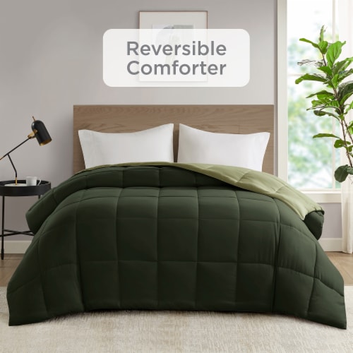Everday Living® Reversible Down Alternative Comforter - Green Perspective: right