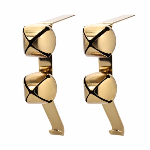 Holiday Home® Jingle Bells Antique Brass Stocking Holders Perspective: right