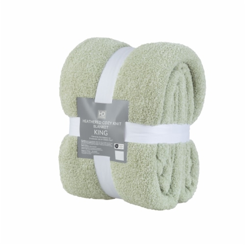 HD Designs® Heathered Cozy Knit Blanket - Green Perspective: right