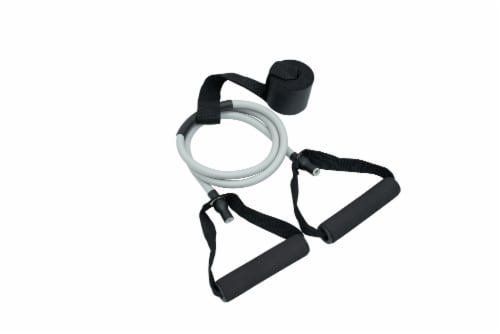 Trajectory Heavy Duty Resistance Tubular Band With Handles - Ultimate Gray Perspective: right