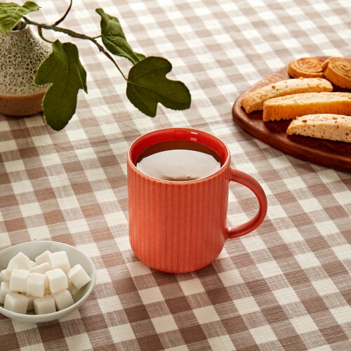 Sewing Down South for HD Designs Ribbed Ceramic Mug - Terra Cotta Perspective: right