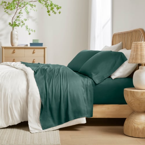 Modavari Home Bamboo Sheet Set - Teal Perspective: right