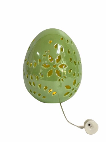 Holiday Home Iridescent Green Easter Egg Decor Perspective: right