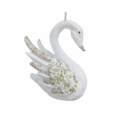 Holiday Home White Swan Christmas Ornament Holiday Décor Perspective: right