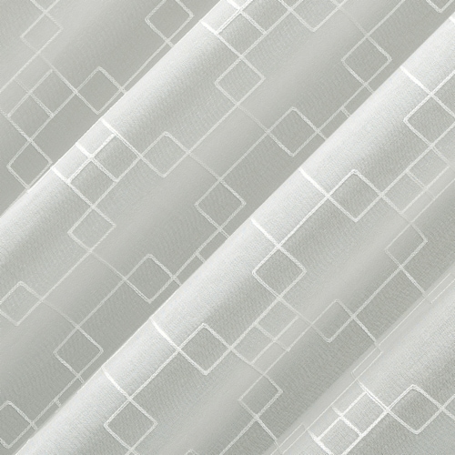 Everyday Living® Bosworth Trellis Embroidery Sheer Rod Pocket Window Panel - Gray Perspective: right