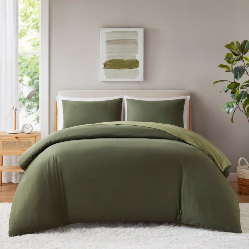 Everyday Living King Reversable Duvet Set - Green Perspective: right