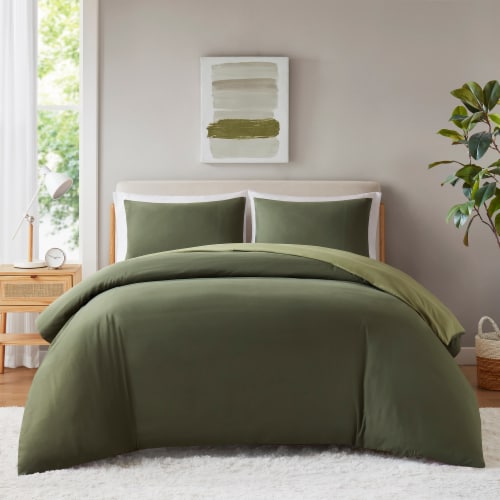 Everyday Living Twin Reversable Duvet Set - Green Perspective: right