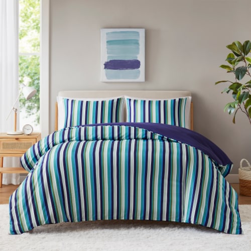 Everyday Living Full / Queen Reversable Duvet Set - Multi Stripe Perspective: right