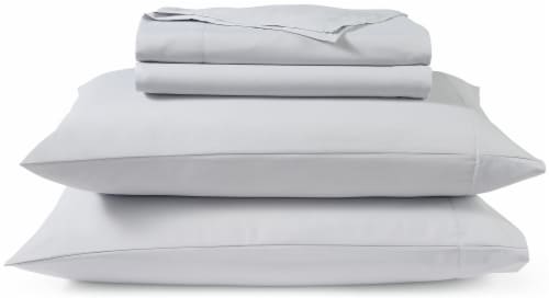 Everyday Living® Geo Lines Reversible Queen 7 Piece Sheet - White/Grey Perspective: right
