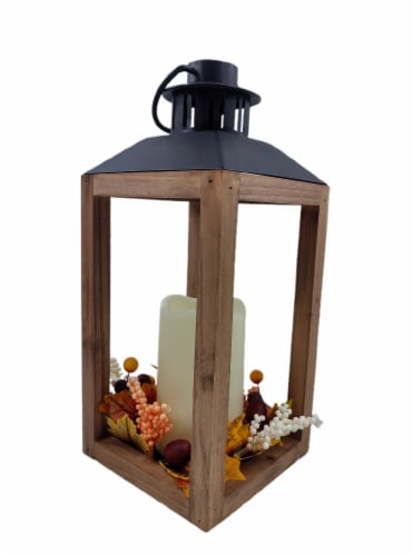 Holiday Home LED Lantern With Floral Trim Perspective: right