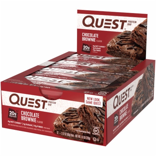 Quest Chocolate Brownie Flavor Protein Bars 12 Count Perspective: right