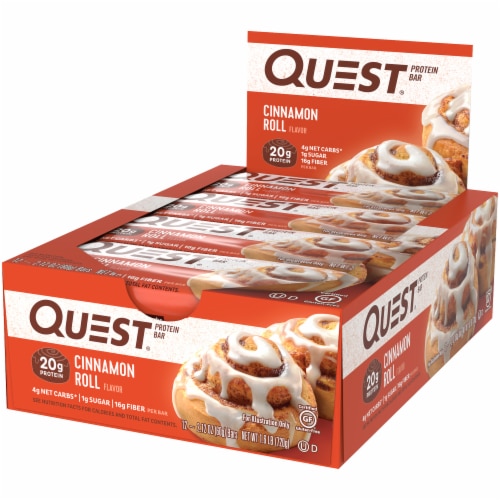 Quest® Cinnamon Roll Protein Bars Perspective: right
