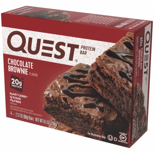 Quest Chocolate Brownie Protein Bars Perspective: right