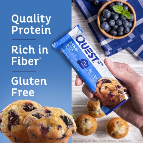 Quest® Blueberry Muffin Flavor Protein Bars Perspective: right