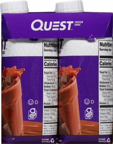 Quest™ Ready to Drink Chocolate Protein Shakes Perspective: right