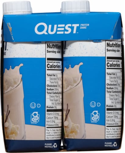 Quest™ Ready to Drink Gluten Free Vanilla Protein Shakes Perspective: right