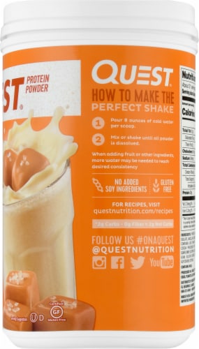 Quest Salted Caramel Protein Powder Perspective: right