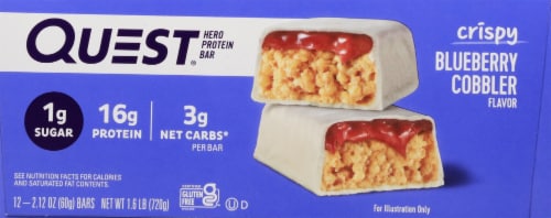 Quest® Crispy Blueberry Cobbler Hero Protein Bars Perspective: right