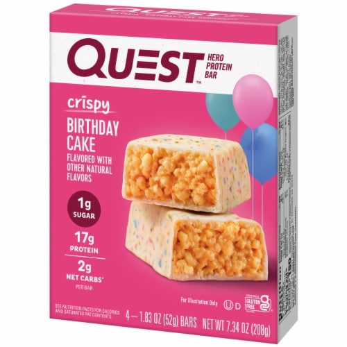 Quest Hero Crispy Birthday Cake Protein Bar Perspective: right