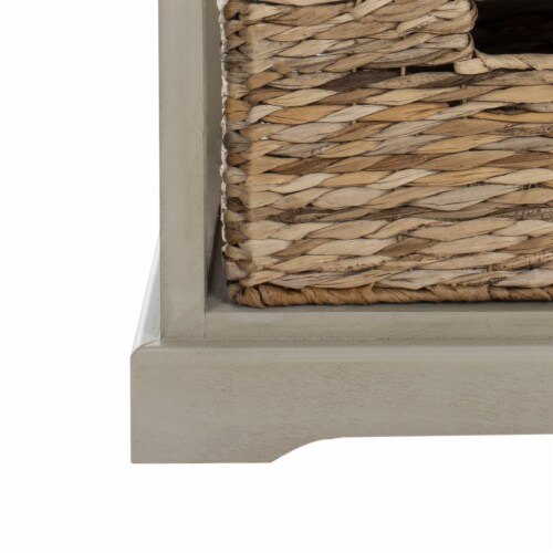 Halle 3 wicker basket storage side shop table safavieh