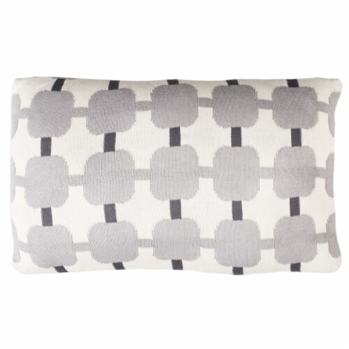 Safavieh Retro Square Pillow - Light Grey Perspective: right